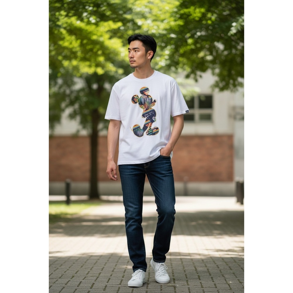 Disney Parks Mickey‎ Mouse Tee Mens Medium Tropical Rainbow Tokyo LOVE pride